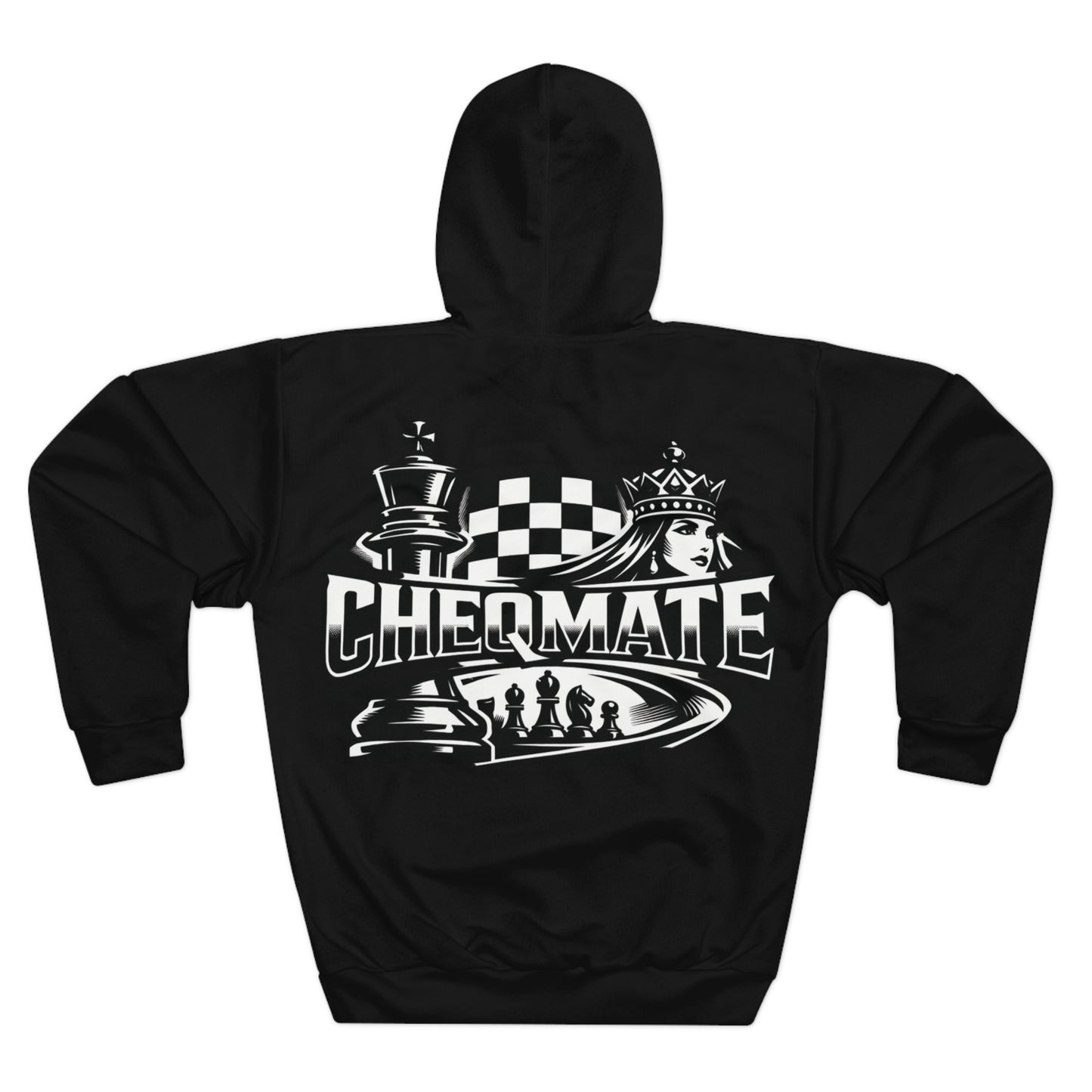 Chessmate Hoodie — Black Chess Graphics Pullover for Players & Fans