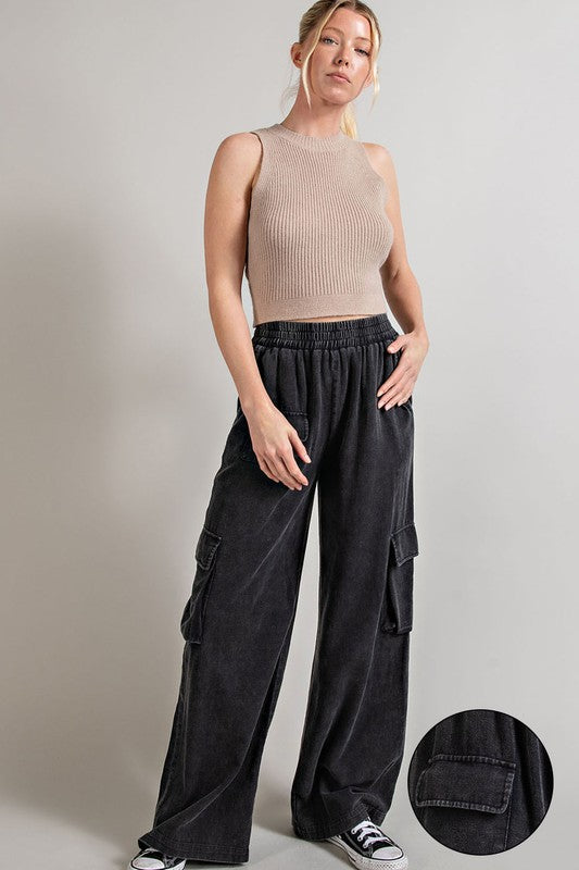 Pants: Mineral Washed Cargo Pants
