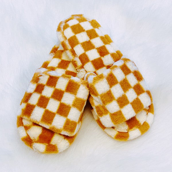Shoes: Luxe Lounge Checker Cozy Slippers