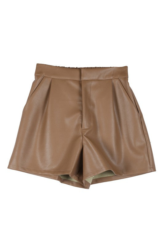 Shorts: Vegan leather shorts