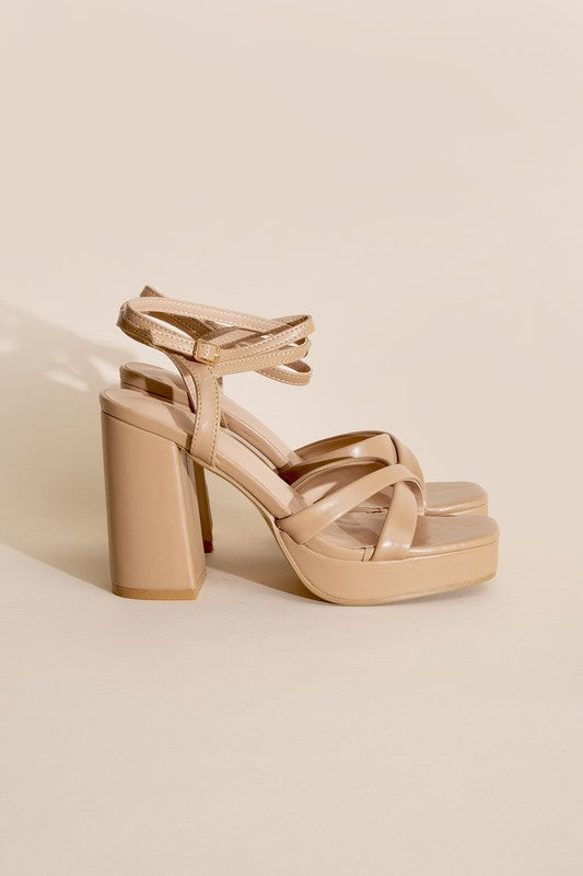 Shoes: VALOR-1 CROSS ANKLE STRAP HEELS