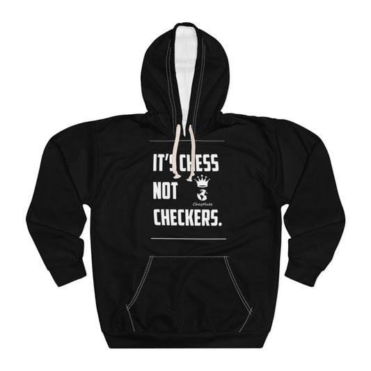 Black It's Chess Not Checkers Hoodie — Chess Player Pullover for Fans & Players