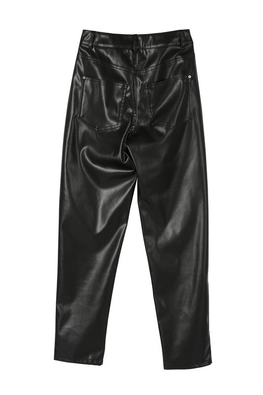 Pants: Vegan leather pants