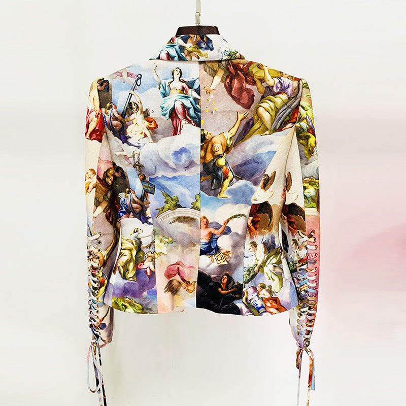 Jacket: Renaissance Angel Print Blazer