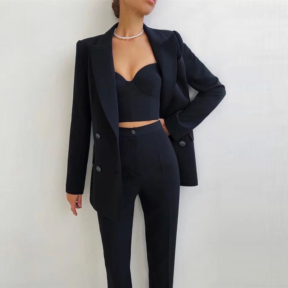 Suits: Quality Casual Office Business Bra Pants Blazer Suit Set