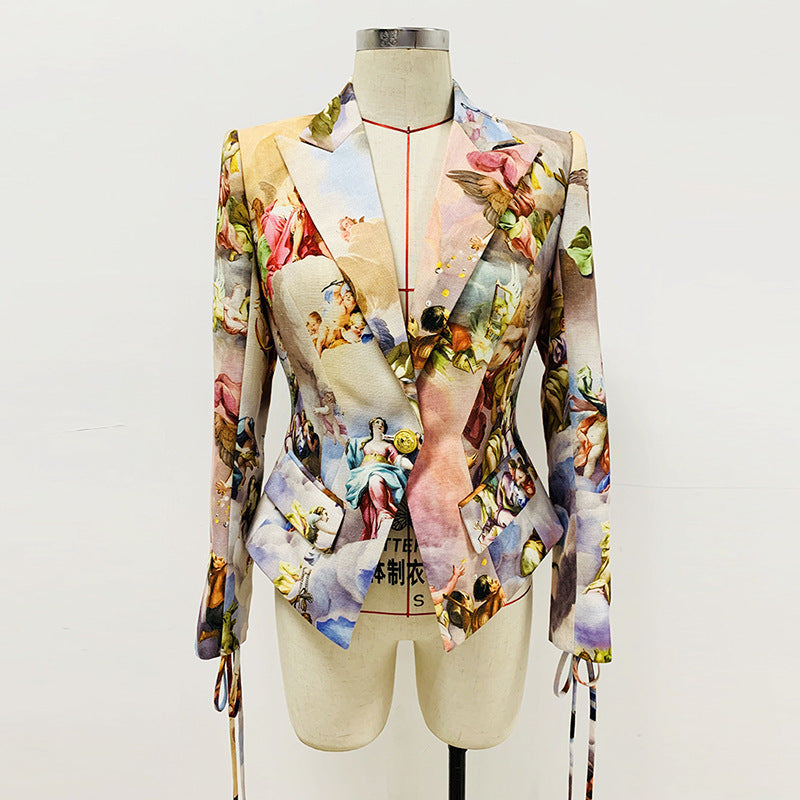 Jacket: Renaissance Angel Print Blazer
