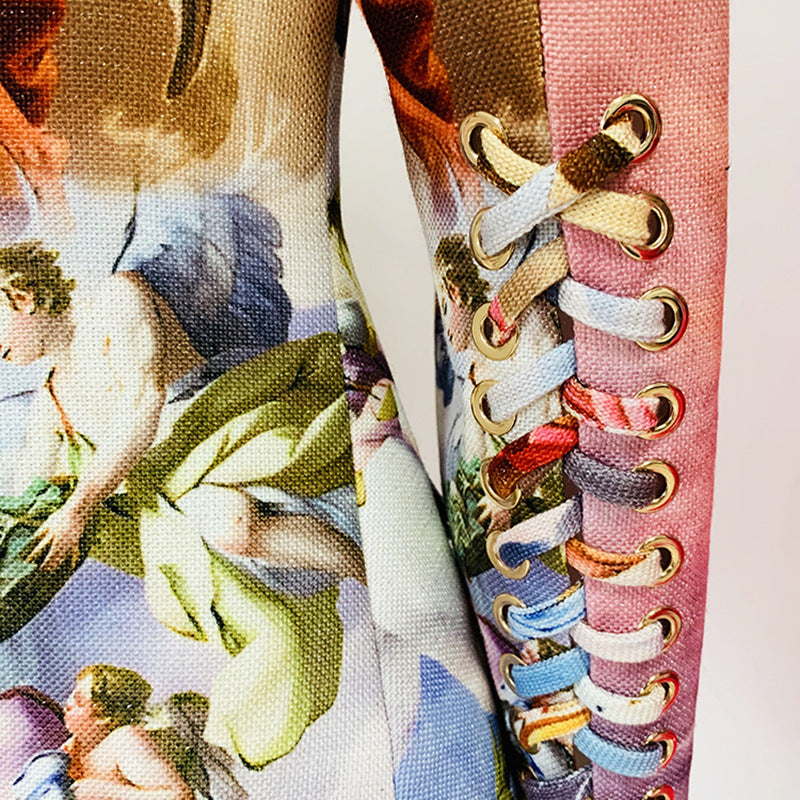 Jacket: Renaissance Angel Print Blazer