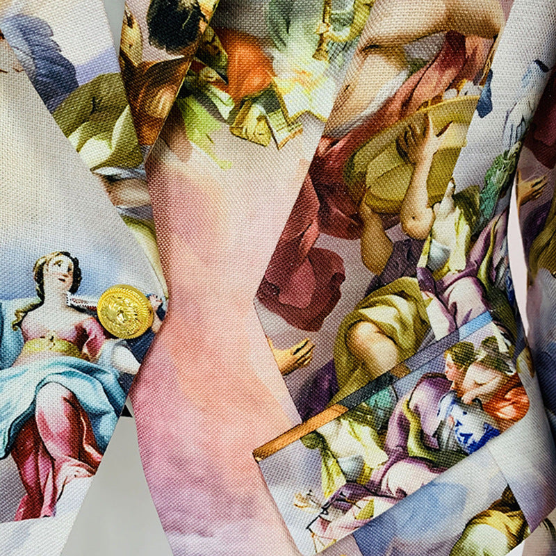 Jacket: Renaissance Angel Print Blazer