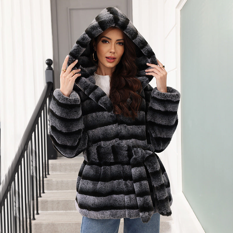 Coats: Hooded Faux Fur