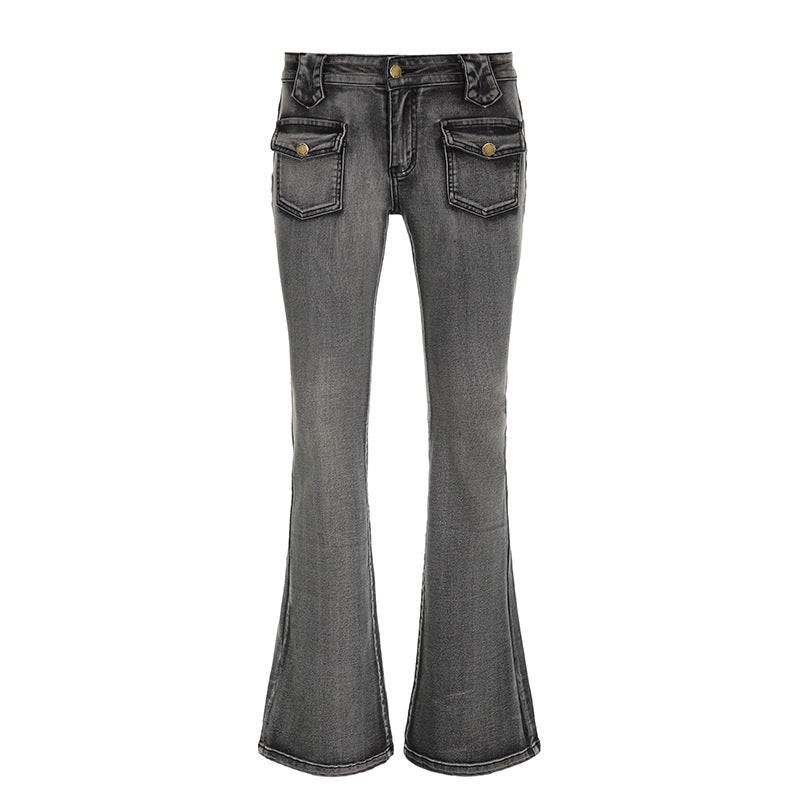 Jeans: Bootcut Pants Vintage Smoky Gray Jeans