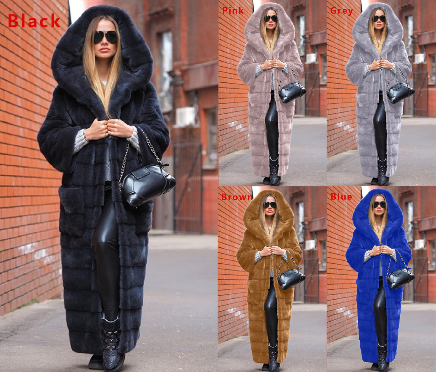 Coats: Faux Fur Coat Hooded Cotton Padded Coat