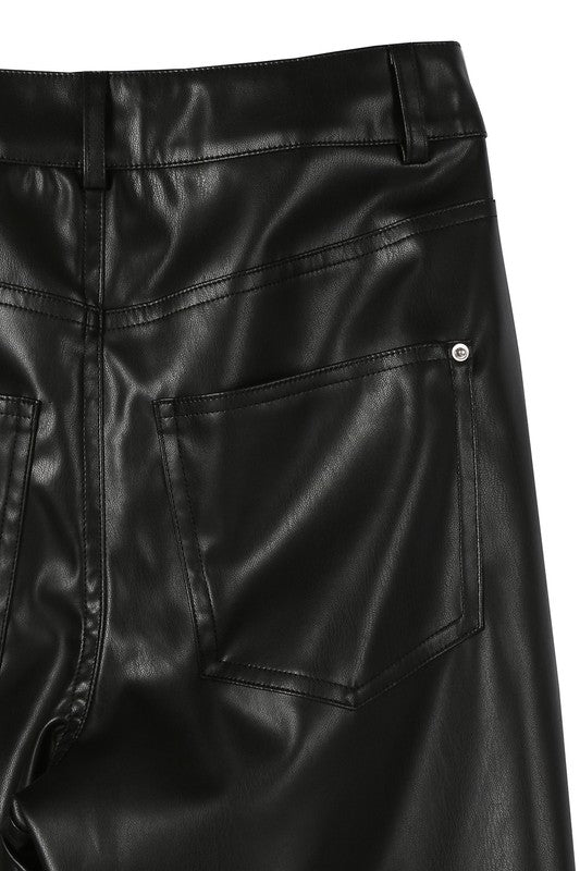 Pants: Vegan leather pants