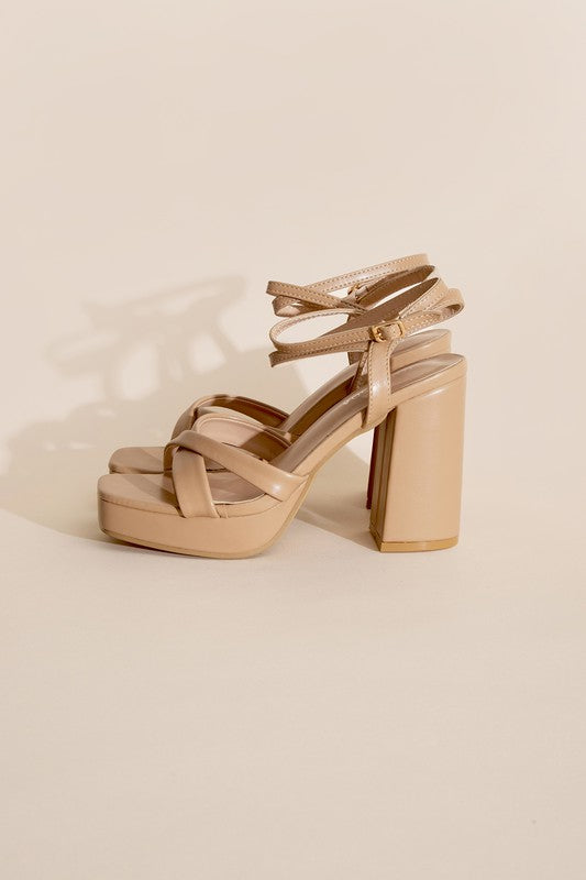 Shoes: VALOR-1 CROSS ANKLE STRAP HEELS