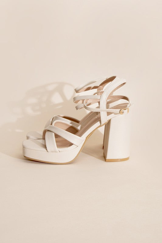 Shoes: VALOR-1 CROSS ANKLE STRAP HEELS