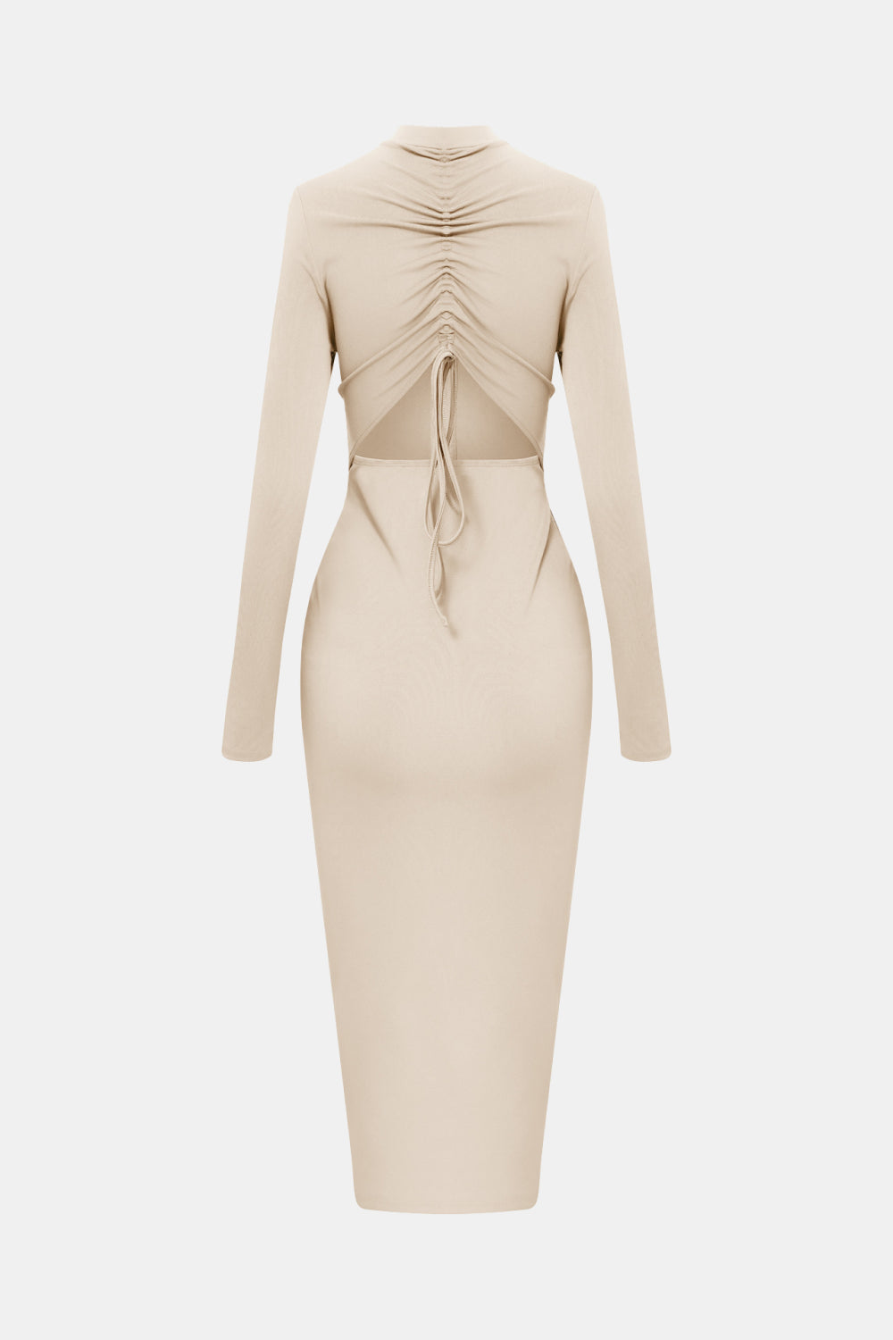 Dress: Zip Up Cutout Drawstring Detail Dress