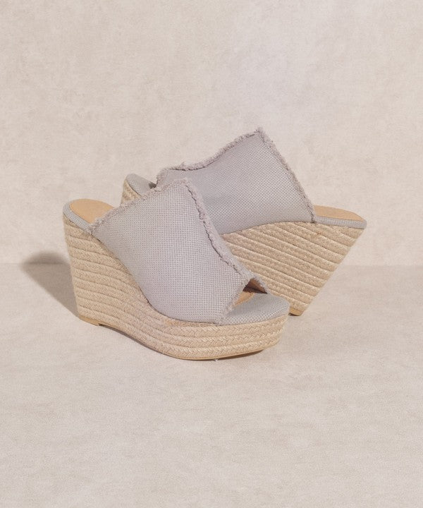 Shoes: OASIS SOCIETY Bliss - Distressed Linen Wedge