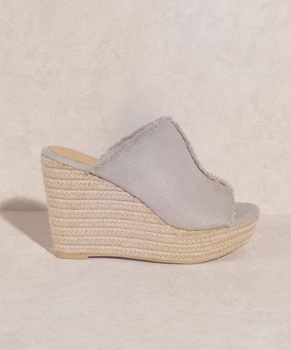 Shoes: OASIS SOCIETY Bliss - Distressed Linen Wedge