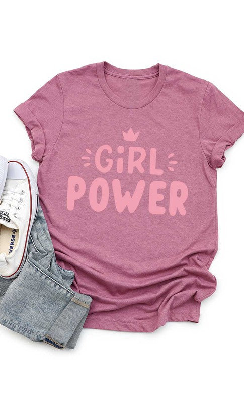 Kids. Cute Girl Power Crown Graphic Tee