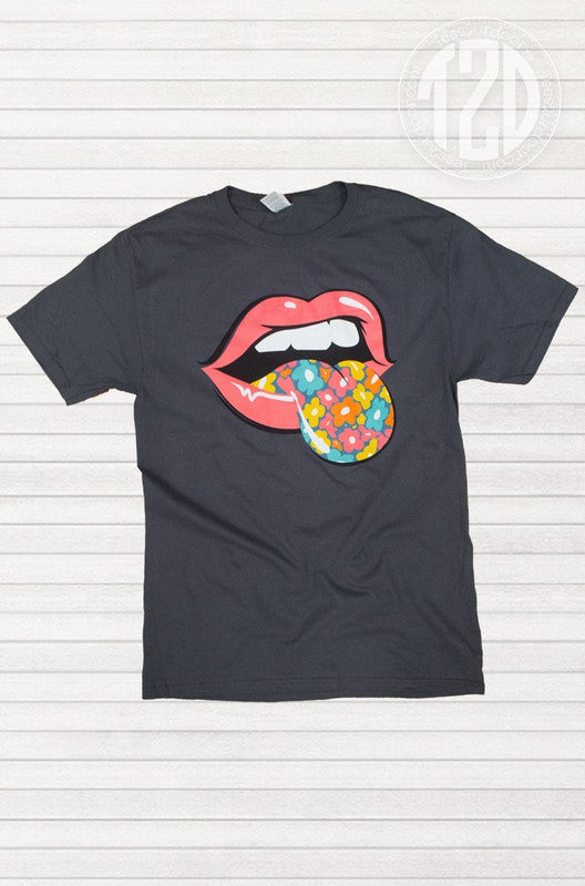 Tops: T2D Hot Lips Spring Flowers T-Shirt