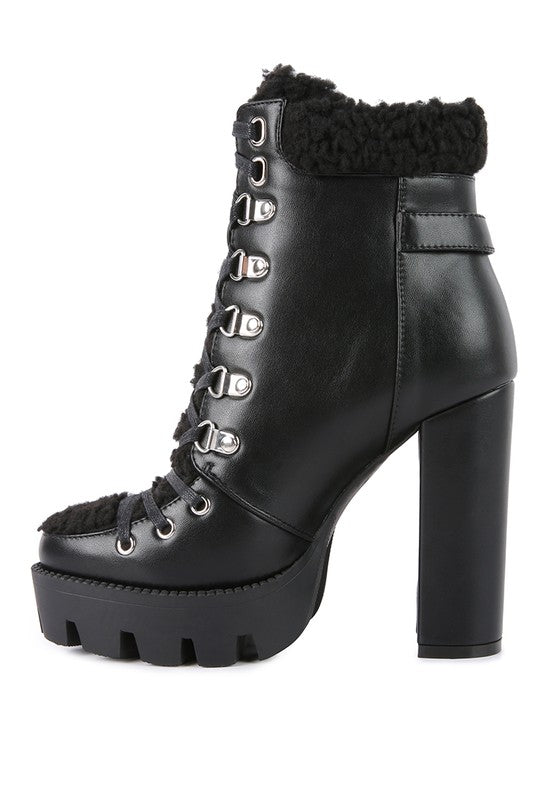 Shoes:  PINES Faux Leather Fur Collared Ankle Boots