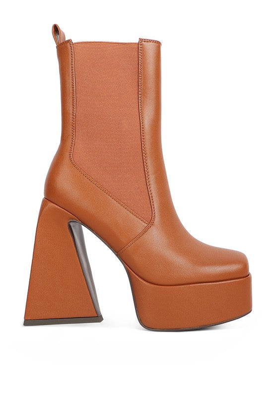 Shoes: Frosty High Platform Block Heeled Chelsea Boot