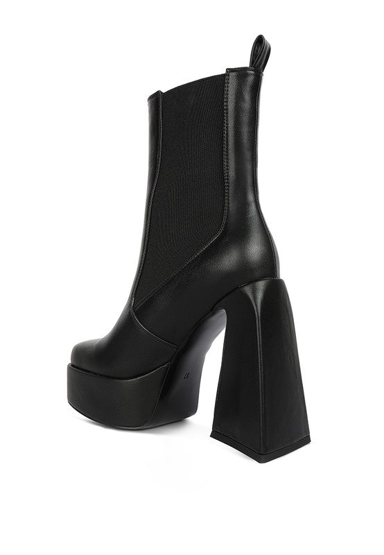 Shoes: Frosty High Platform Block Heeled Chelsea Boot