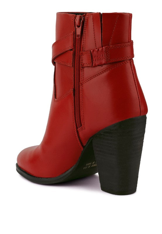 C. CAT TRACK Leather Heeled Ankle Boots