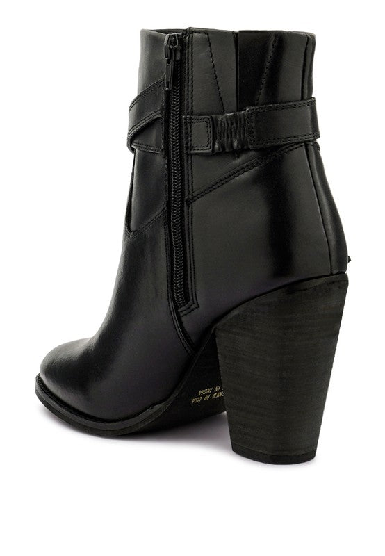 C. CAT TRACK Leather Heeled Ankle Boots