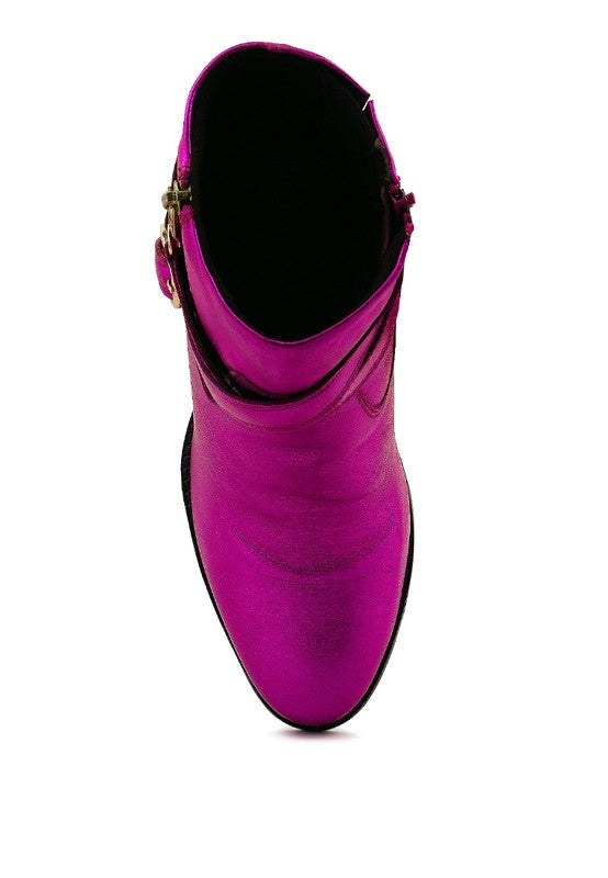 C. CAT TRACK Leather Heeled Ankle Boots