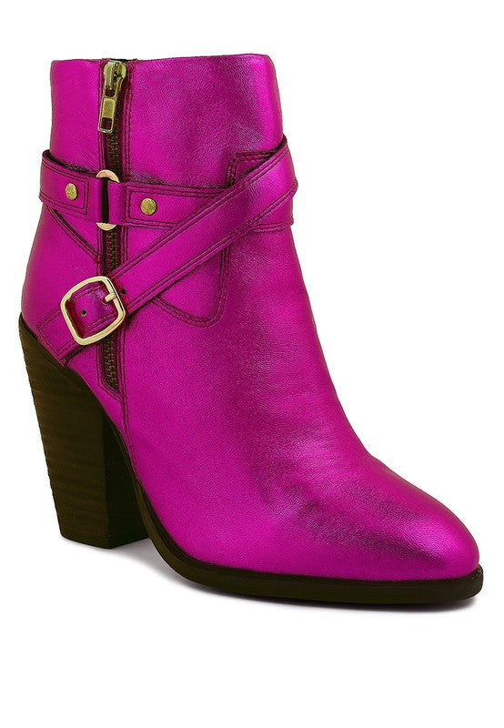 C. CAT TRACK Leather Heeled Ankle Boots