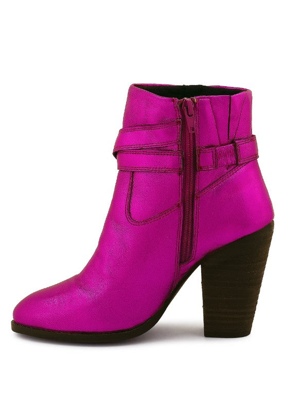 C. CAT TRACK Leather Heeled Ankle Boots