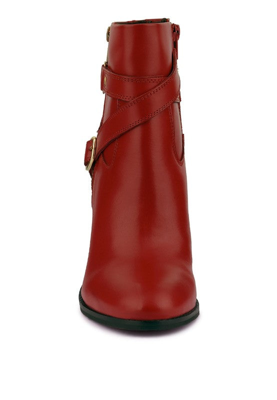 C. CAT TRACK Leather Heeled Ankle Boots