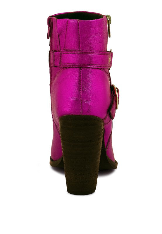 C. CAT TRACK Leather Heeled Ankle Boots