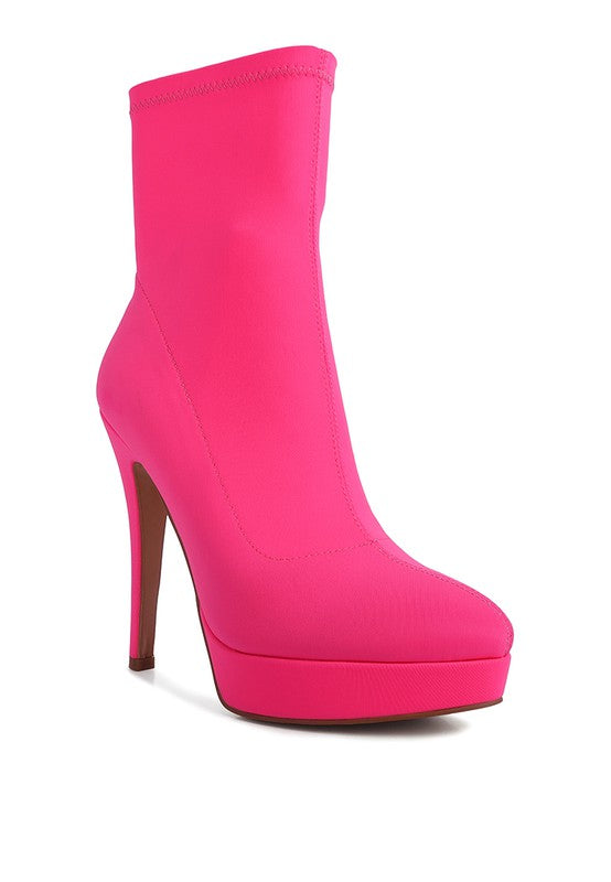 Shoes:  Patotie High Heeled Lycra Ankle Boot