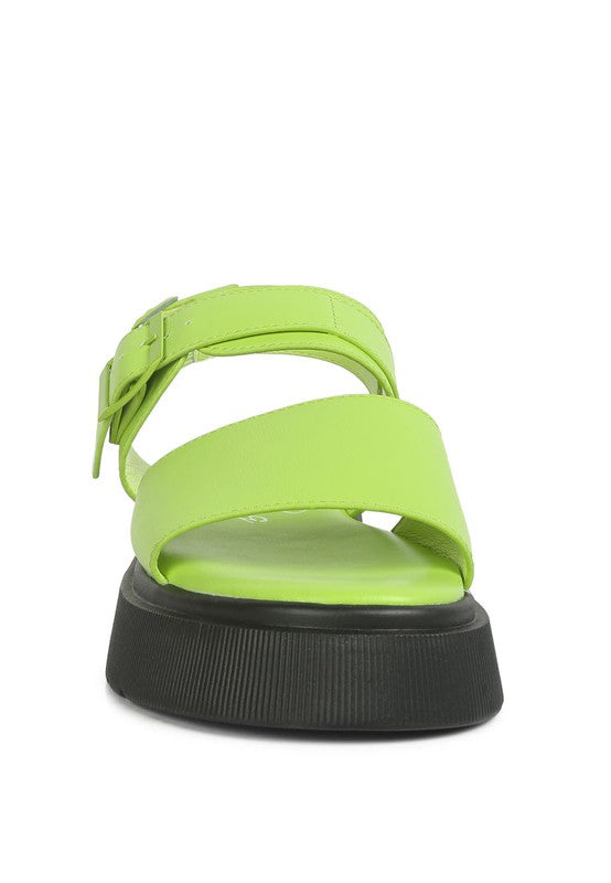 Shoes: GLADEN Pin Buckle Platform Sandals
