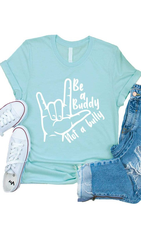 Kids. Be a Buddy Not a Bully Kids Graphic Tee