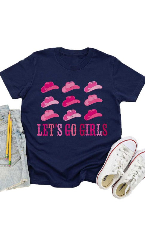 Kids. Cowgirl Hat Lets Go Girls Kids Graphic Tee
