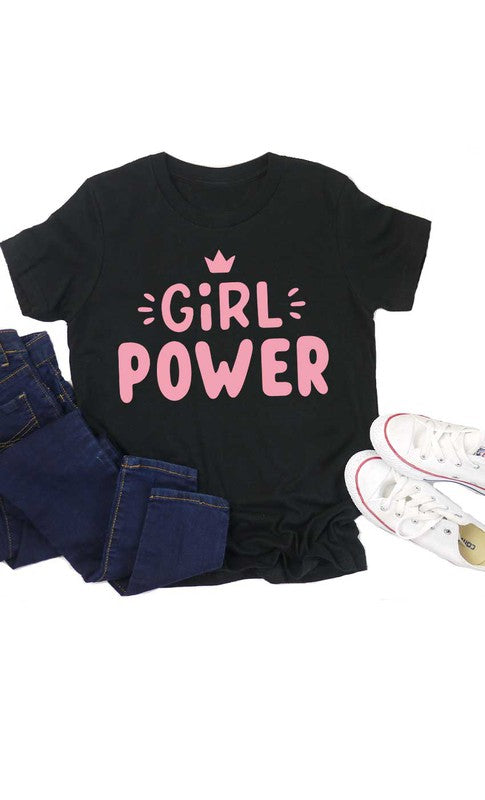 Kids. Cute Girl Power Crown Graphic Tee