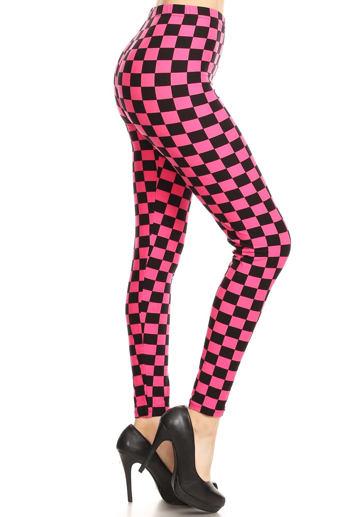 Leggings: CHEQMATE CHESS Printed High Waisted Leggings In A Fitted Style, With An Elastic Waistband