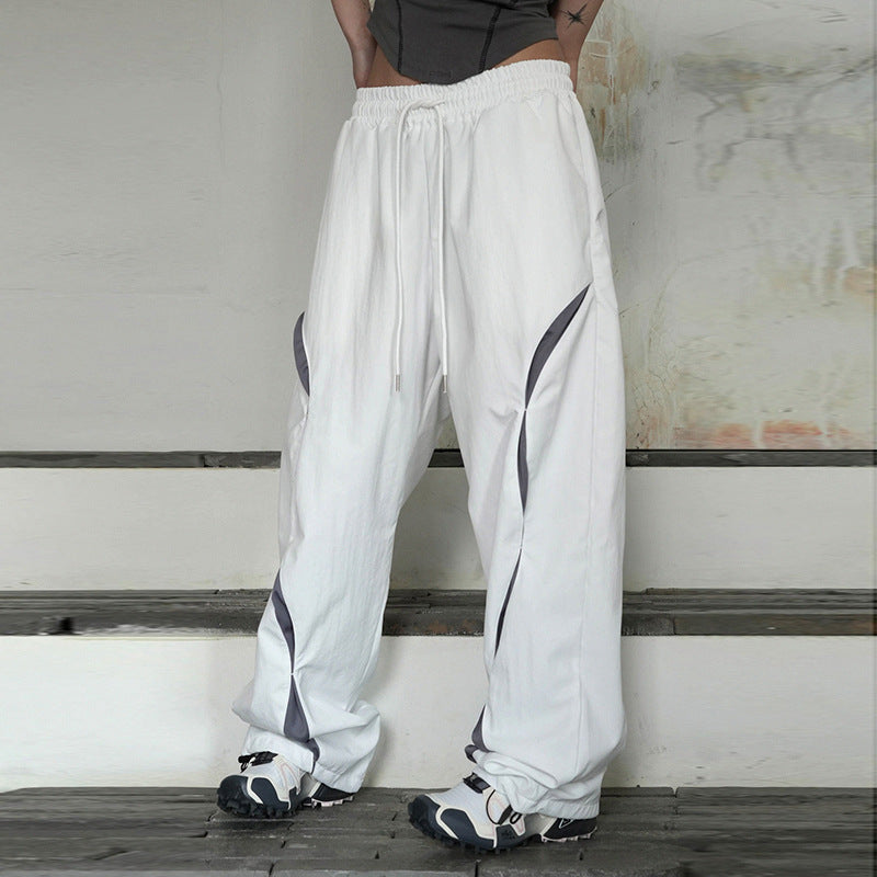 Pants: High Waist Lace up Casual Woven Pant