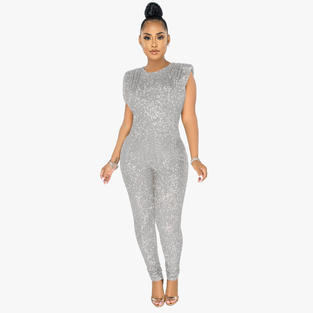 Sleeveless Jumpsuit Without Belt