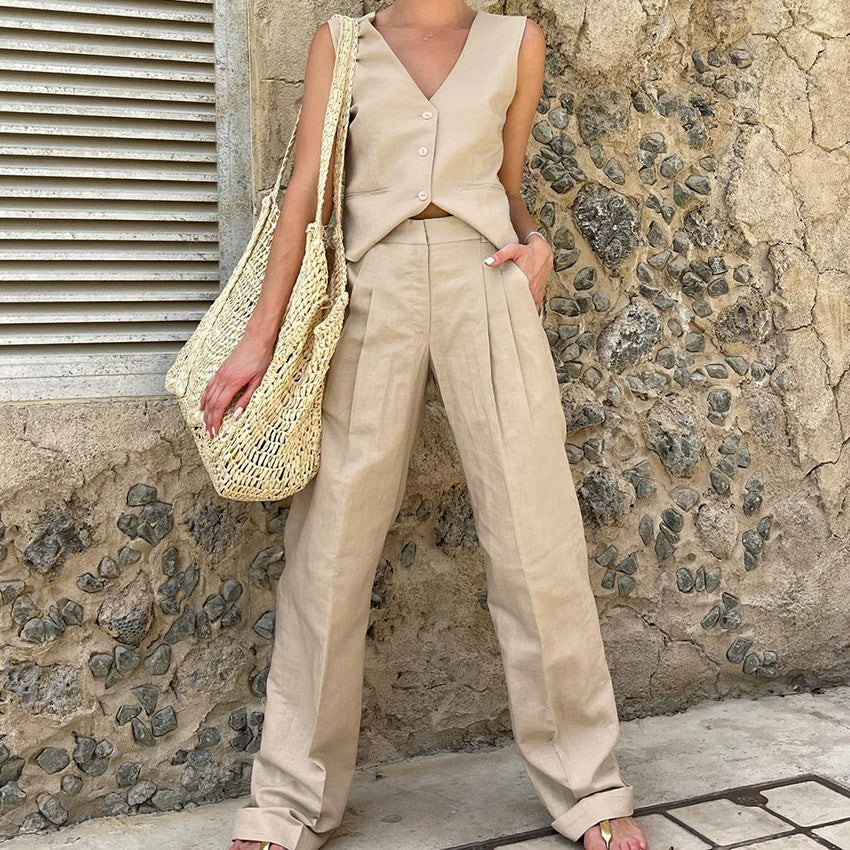 Suit: two piece vest pant suit