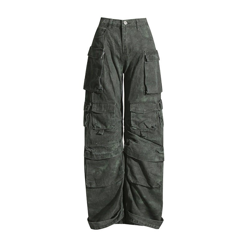 Pants: Tie Dye Camouflage Multi Pocket Cargo Pants