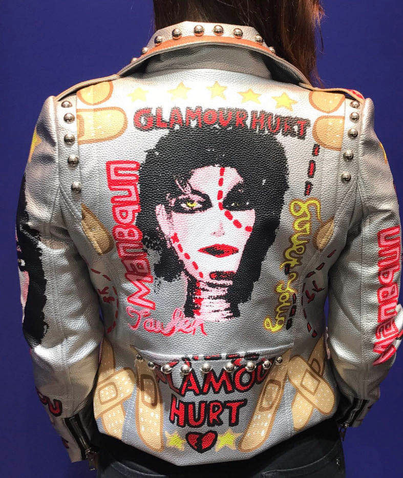 Jacket: Graffiti Heavy Industry Short Leather Jacket