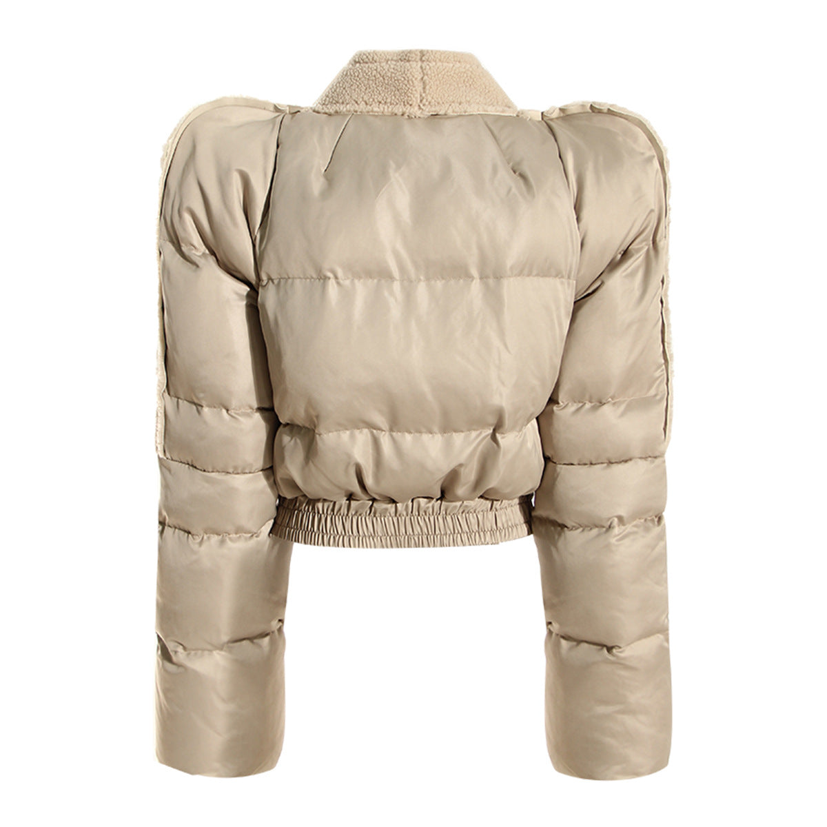 Special Interest Design Baby Cotton Coat Tower Shoulder Zipper Plush Stitching Quilted Exaggerated Profile Flying Shoulder Cotton Jacket Thick Coat