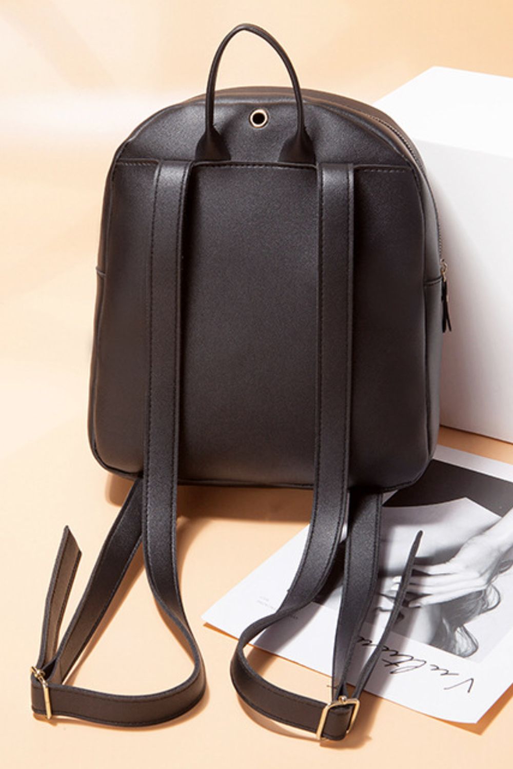 Handbags: Studded PU Leather Backpack