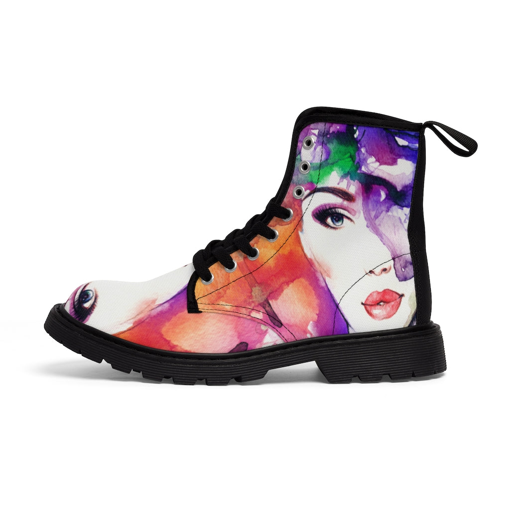 Shoes: Custom Women's Canvas Boots